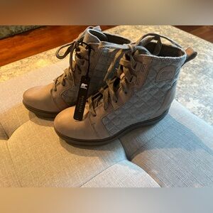 Brand New Evie II Lace-Up Wedge Booties